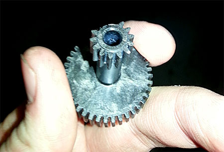 old damaged gear from actuator