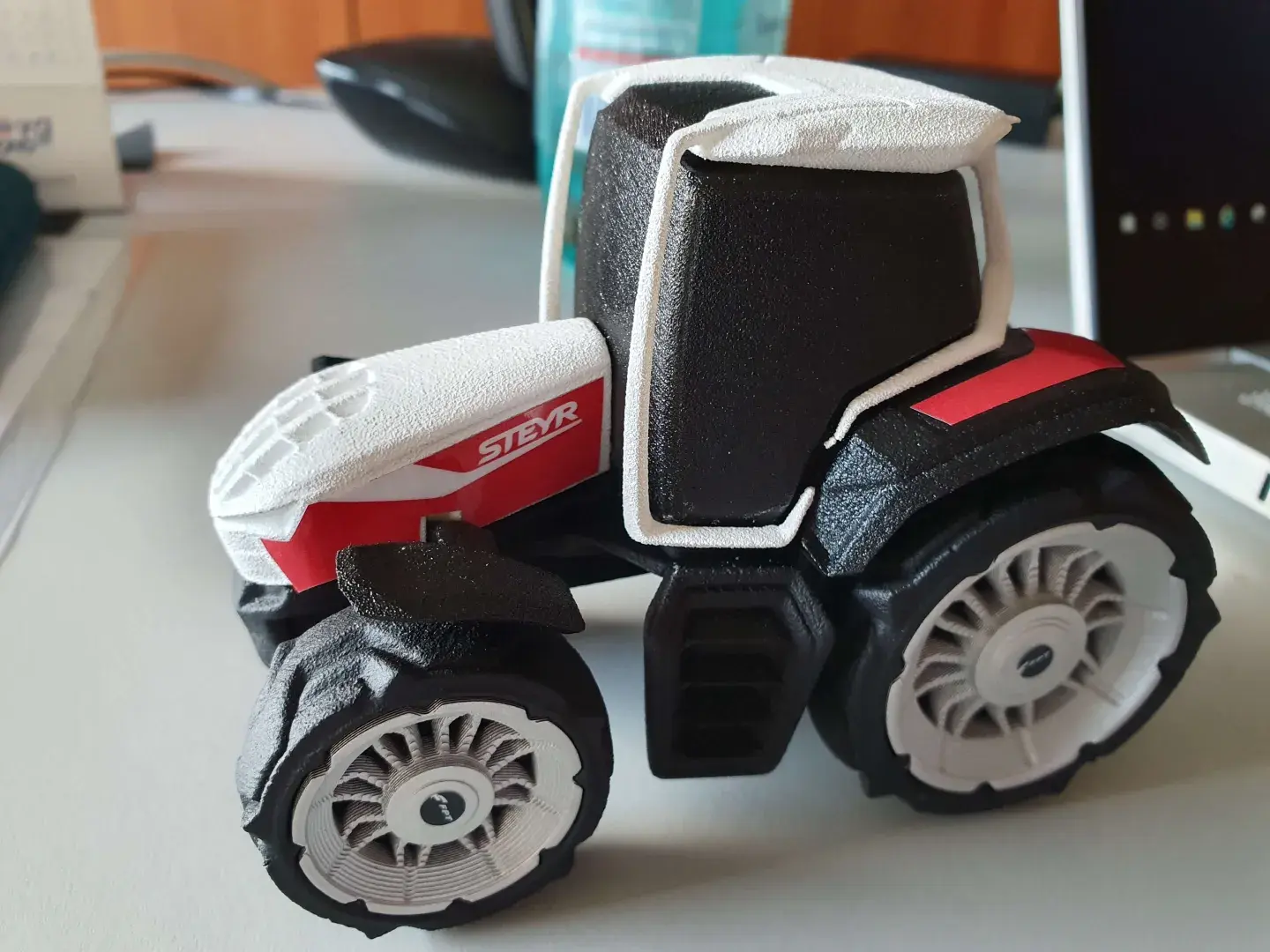 Close up of 1:40 scale appearance model by 3D Systems On Demand for Steyr Tractors