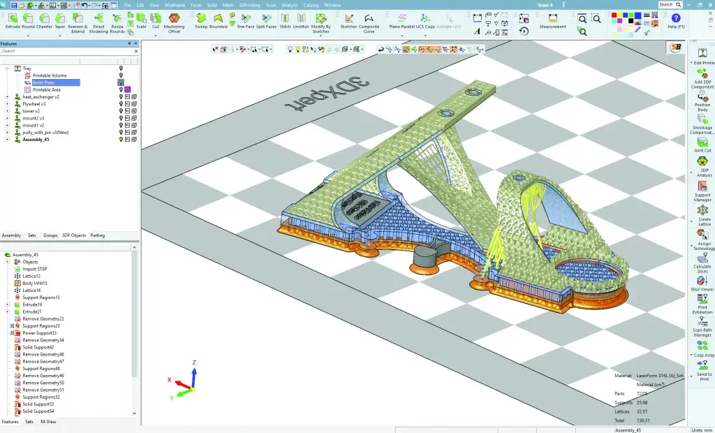 Redesigned Sterling engine model prepared and optimized in 3DXpert® software
