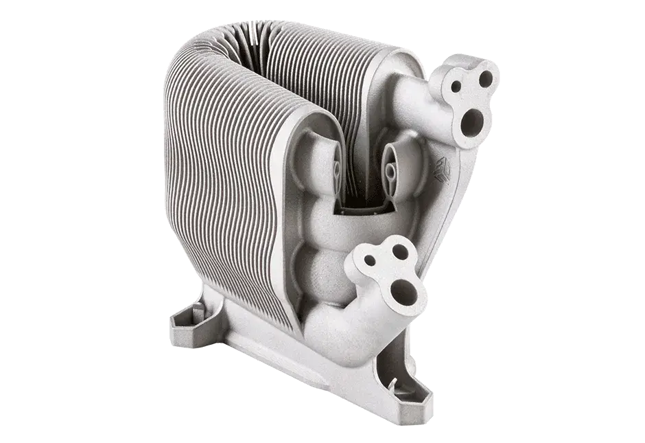 用于提高传热系数的带有封装内部随形通道的板壳式换热器。