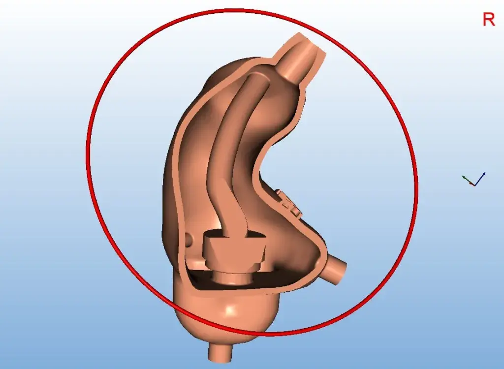 ACS Custom 以 3D 打印制作的模具横截面