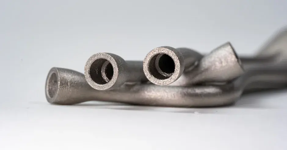 侧面展示的 3D 打印 DMP 歧管