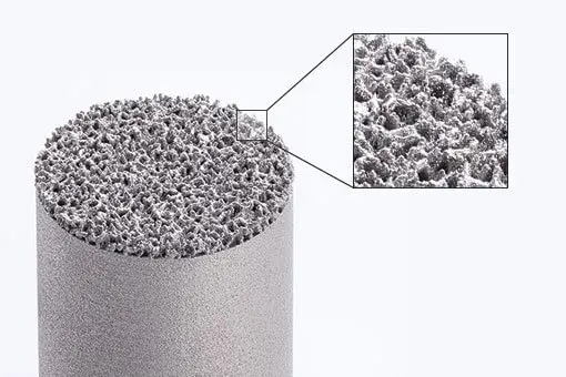 金属 3D 打印的多孔结构医疗设备内部视图