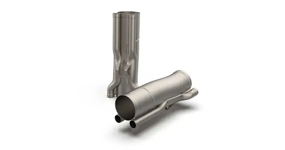 dmp Laserform ti-gr 23 (A) 在背景中直立排气并在前方倾斜放置