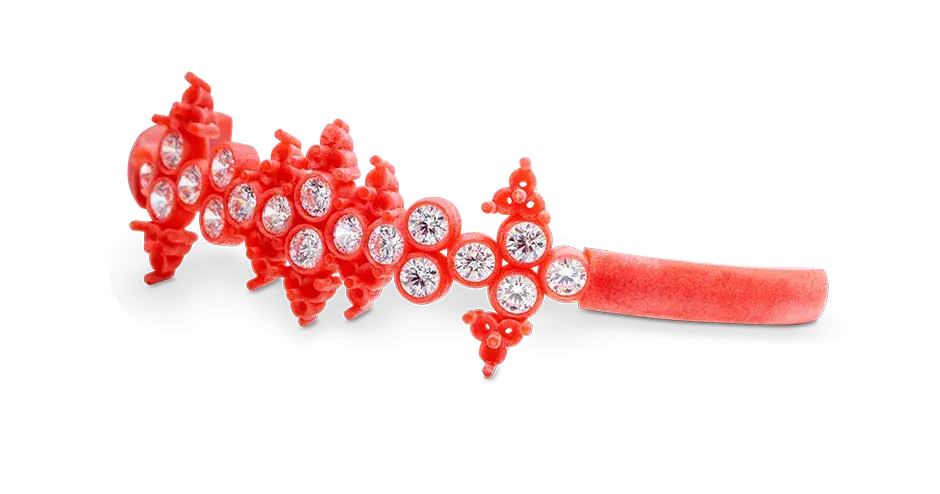 VisiJet Wax Jewel Red (MJP) bracelet with stones 