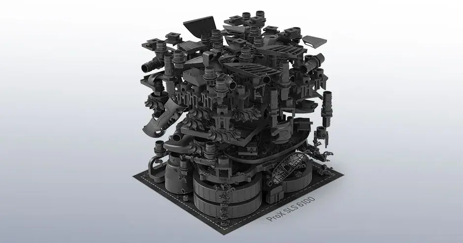 托盘上有众多 3D 打印零件