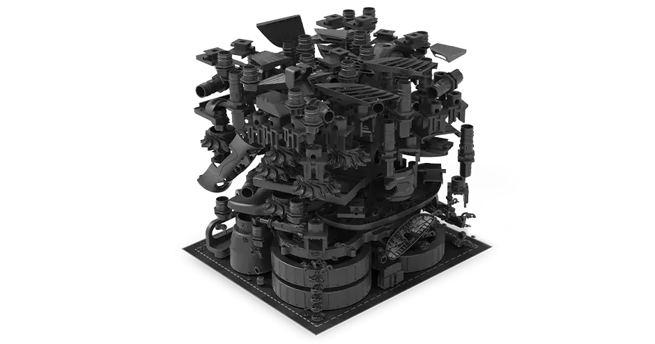 层层堆叠以便进行加工的 3D 打印部件
