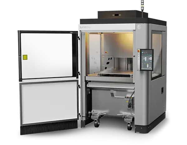 SLA 825 Dual Printer open door
