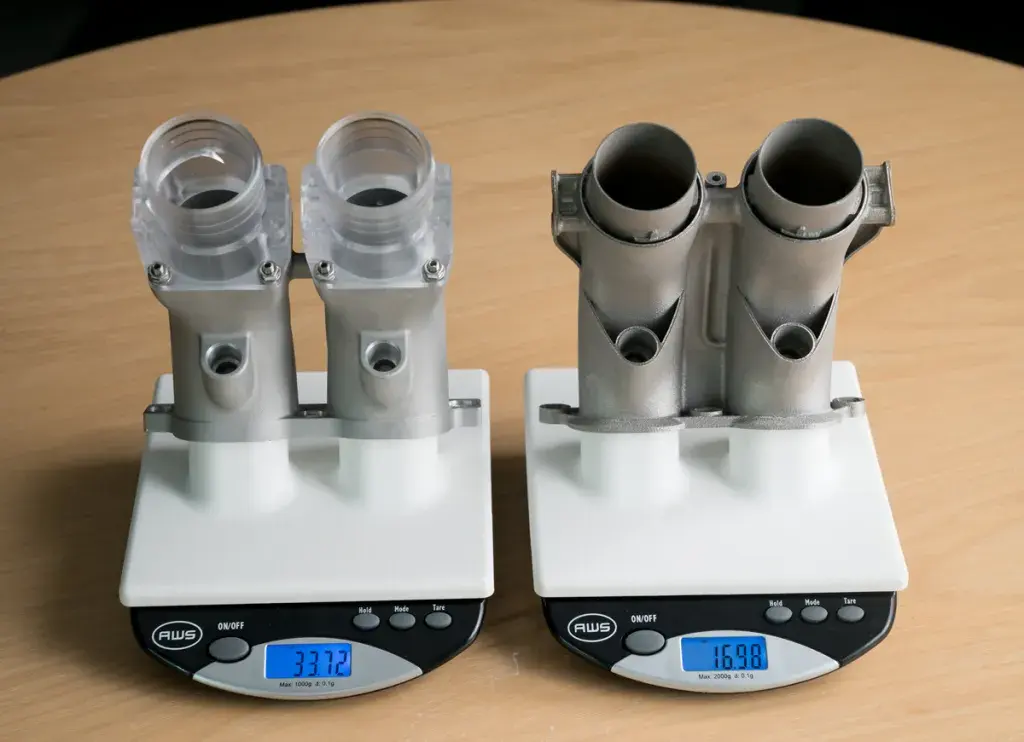 Rapid prototyping weight reduction example
